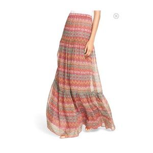 DVF Baylee' Floral Print Silk Maxi Skirt